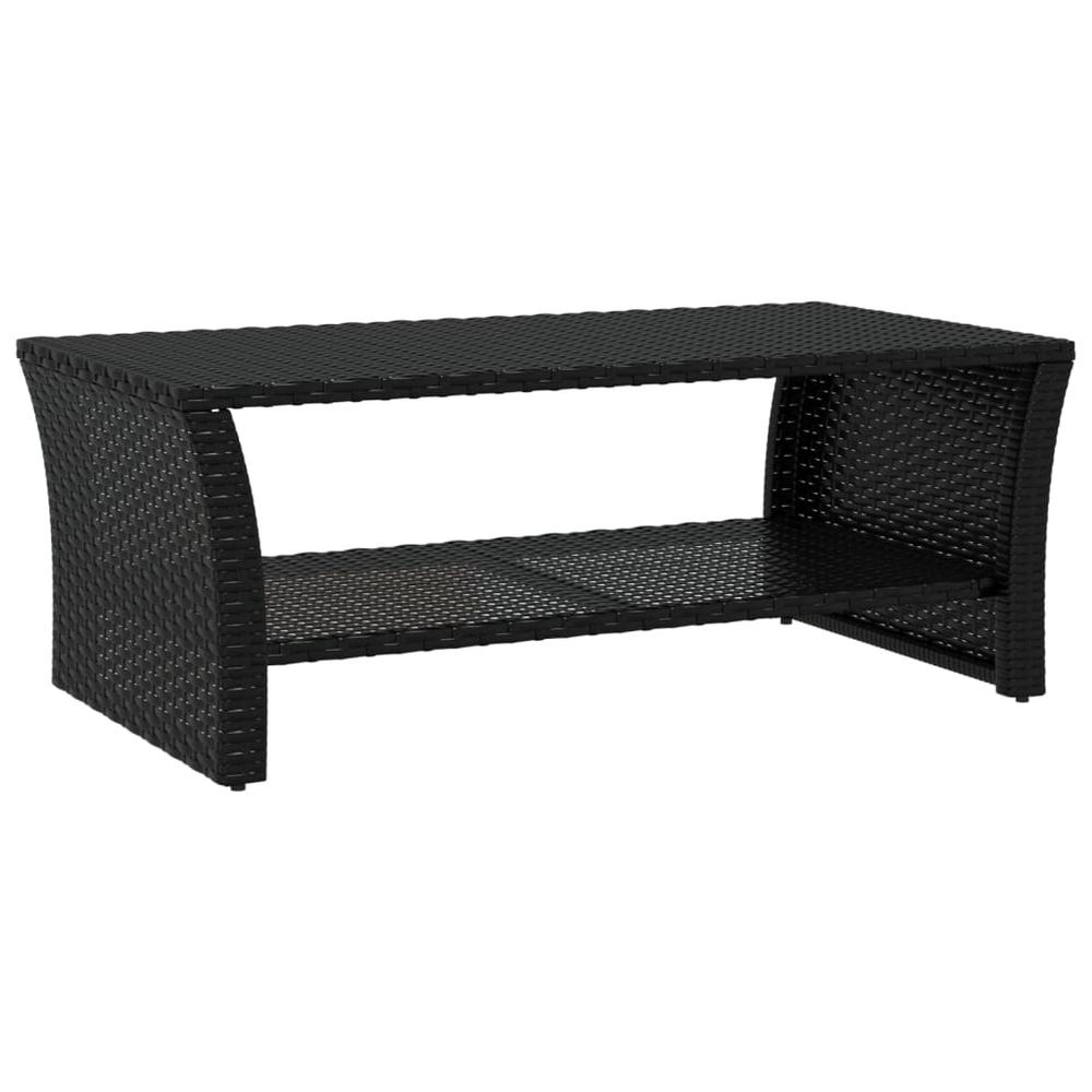 Coffee Table Black 39.4"x19.7"x15.7" Poly Rattan. Picture 1