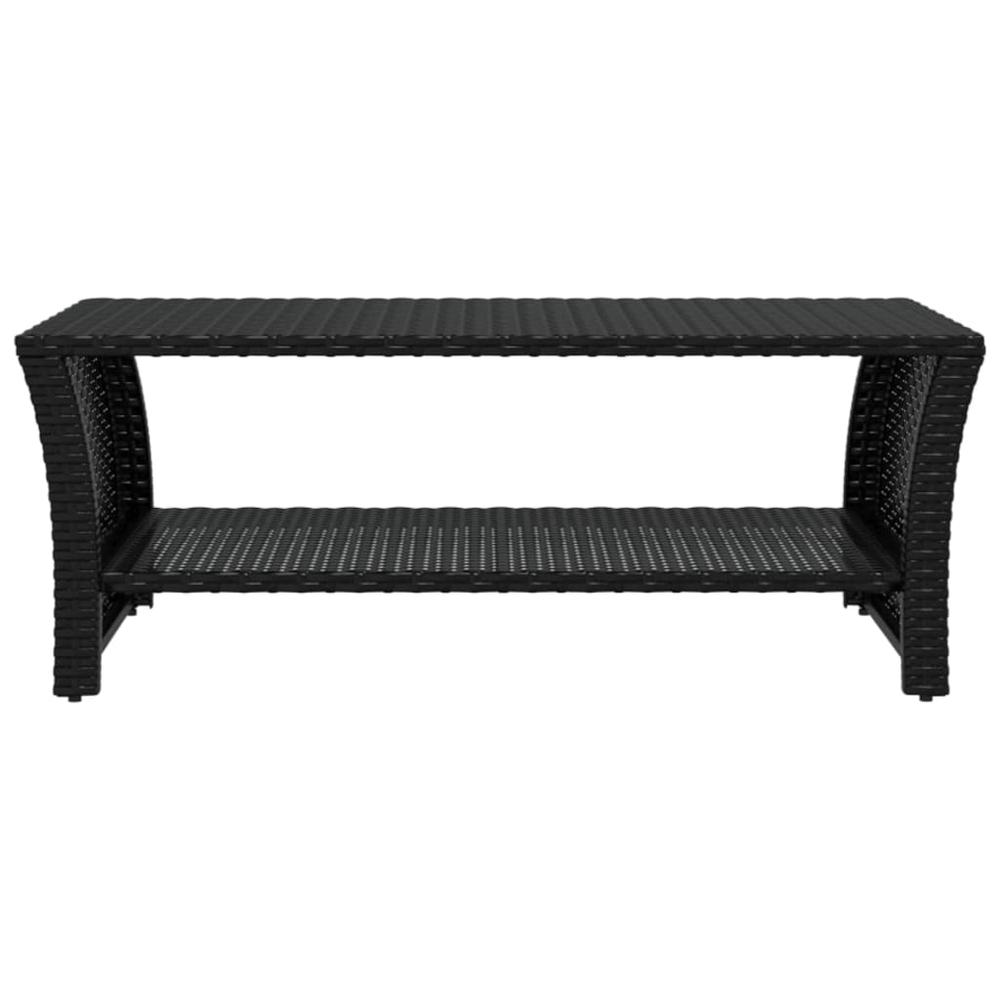 Coffee Table Black 39.4"x19.7"x15.7" Poly Rattan. Picture 2