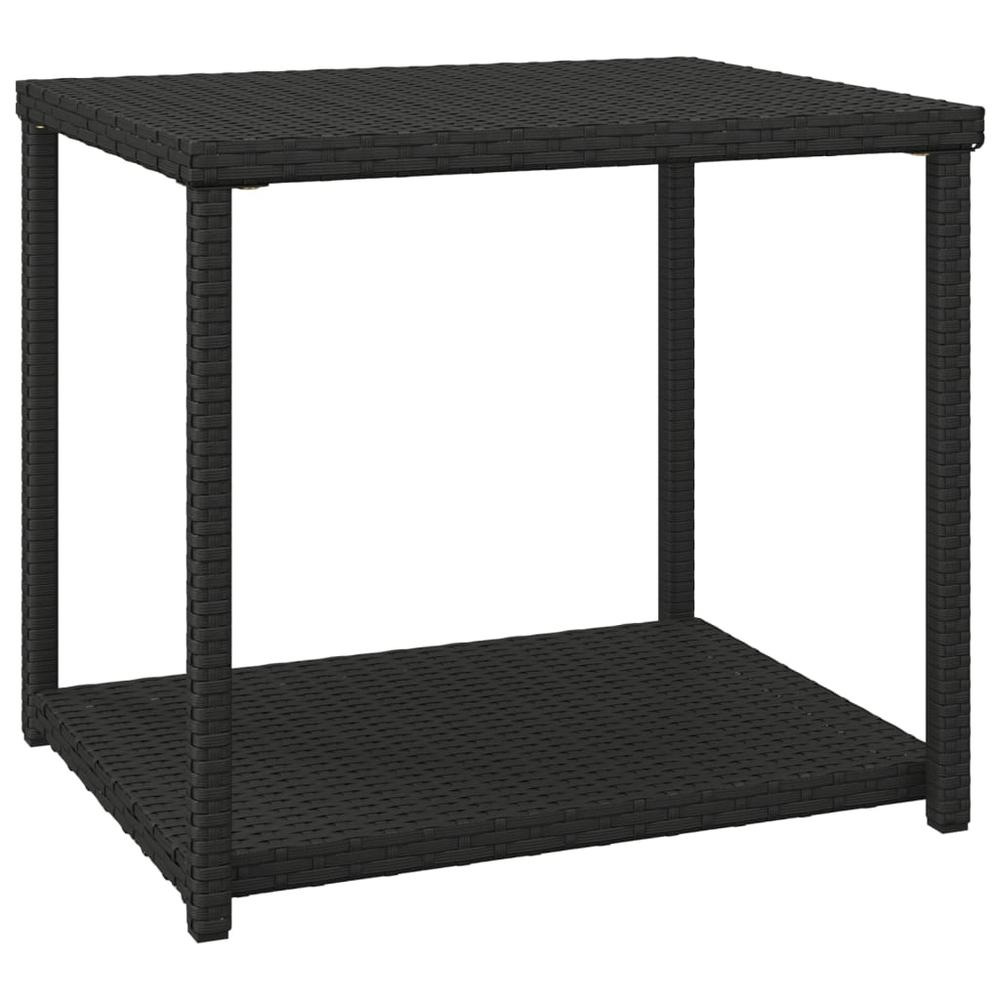 Side Table Black 21.7"x17.7"x19.3" Poly Rattan. Picture 1