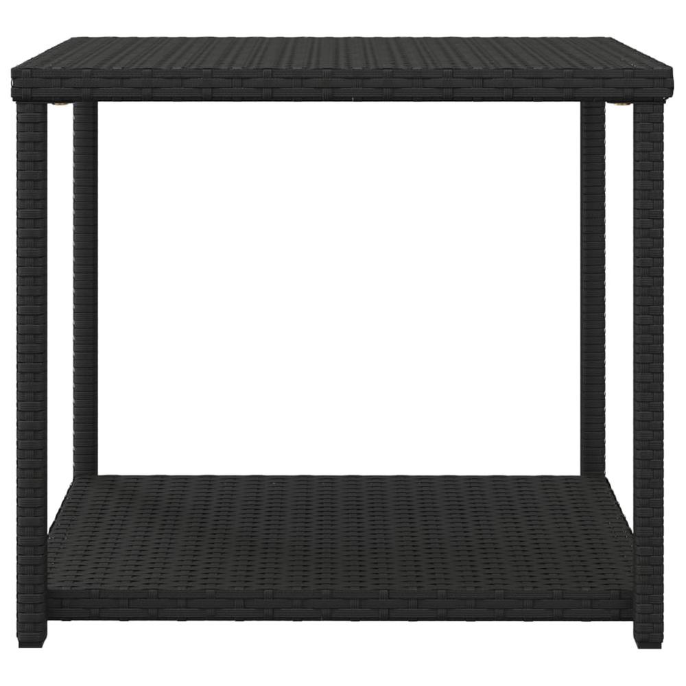Side Table Black 21.7"x17.7"x19.3" Poly Rattan. Picture 2
