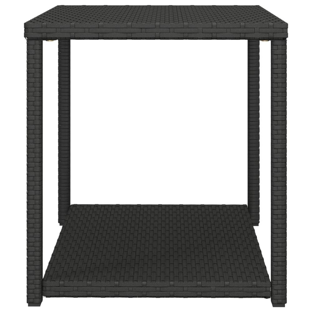 Side Table Black 21.7"x17.7"x19.3" Poly Rattan. Picture 3