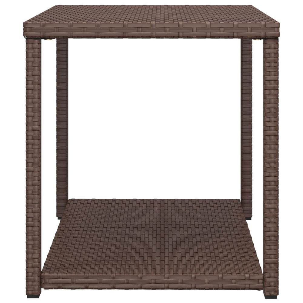 Side Table Brown 21.7"x17.7"x19.3" Poly Rattan. Picture 3