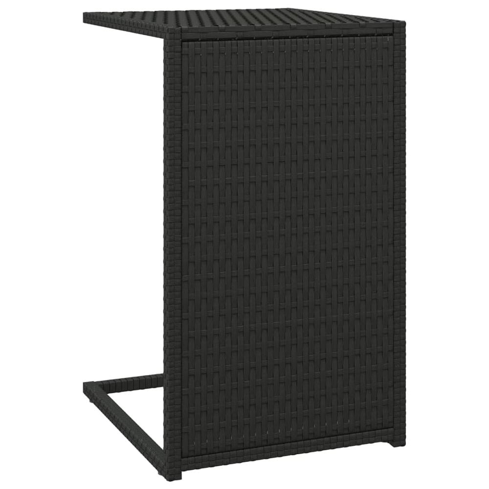 C Table Black 15.7"x13.8"x23.6" Poly Rattan. Picture 1