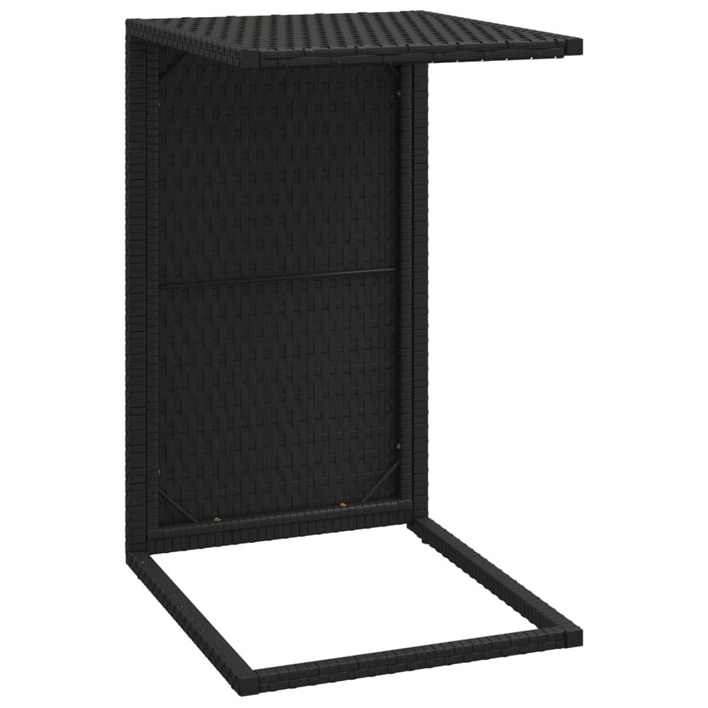 C Table Black 15.7"x13.8"x23.6" Poly Rattan. Picture 4