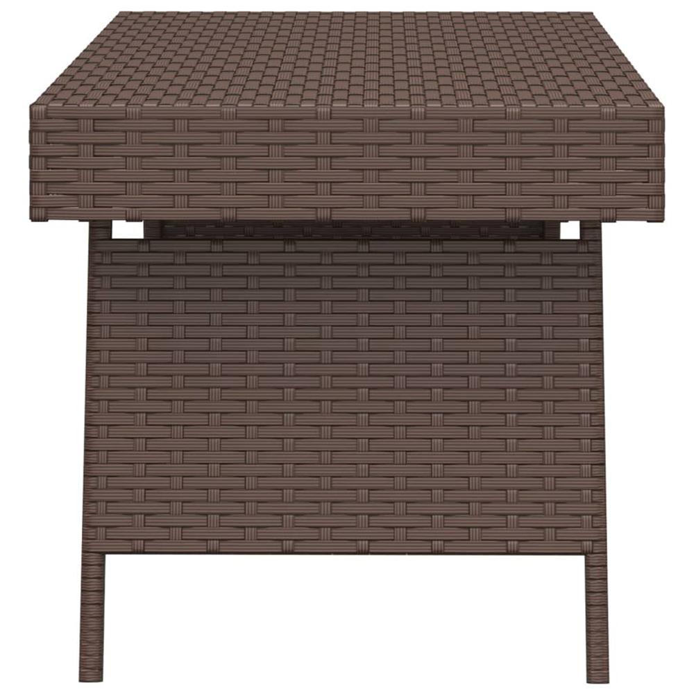 Foldable Side Table Brown 23.6"x15.7"x15" Poly Rattan. Picture 3