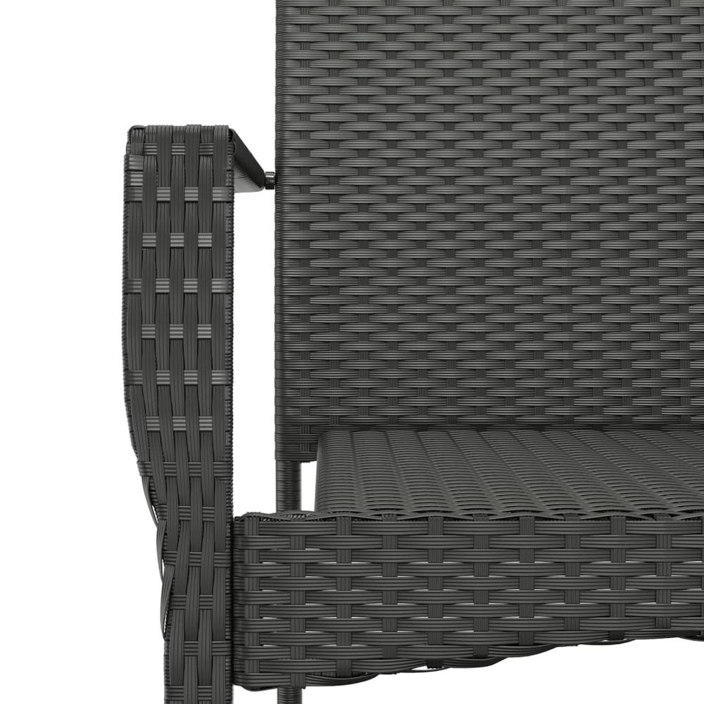 Patio Chairs with Cushions 2 pcs Poly Rattan Black. Picture 7