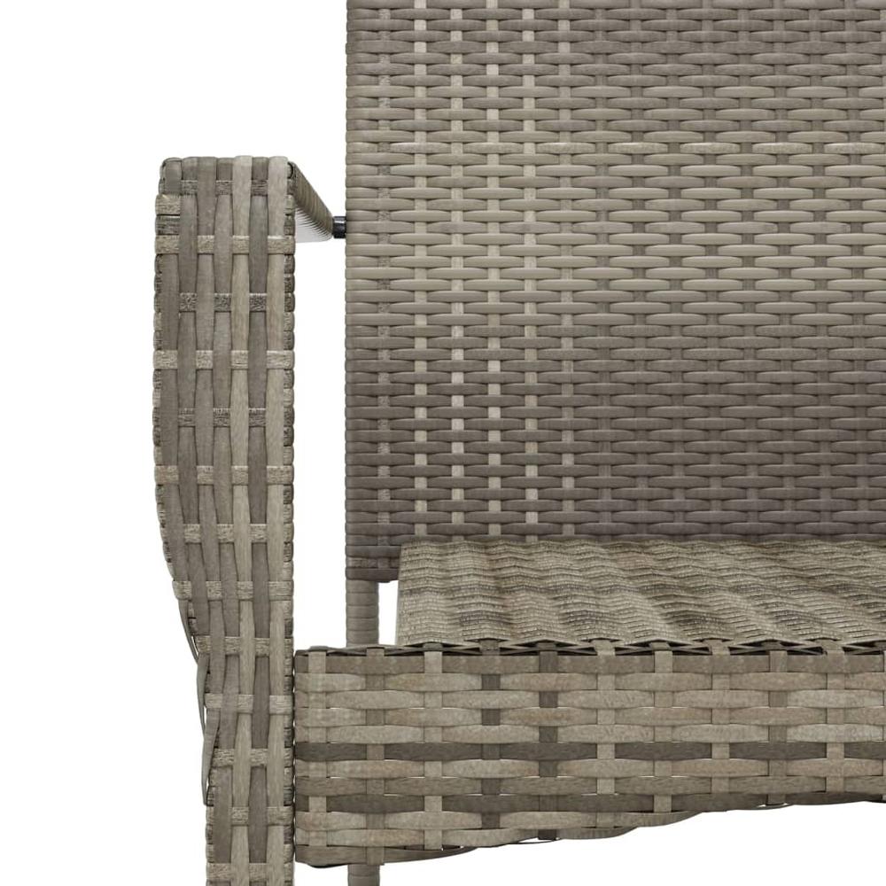 Patio Chairs with Cushions 2 pcs Poly Rattan Gray. Picture 7