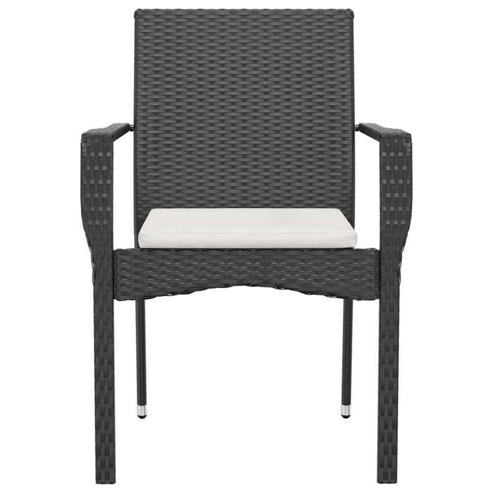 Patio Chairs with Cushions 4 pcs Poly Rattan Black. Picture 4