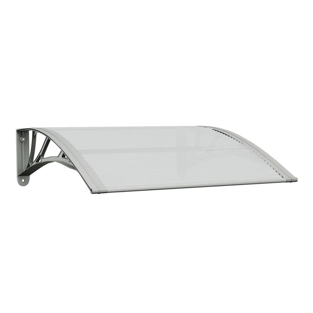 Door Canopy Gray and Transparent 31.5"x31.5" Polycarbonate. Picture 1