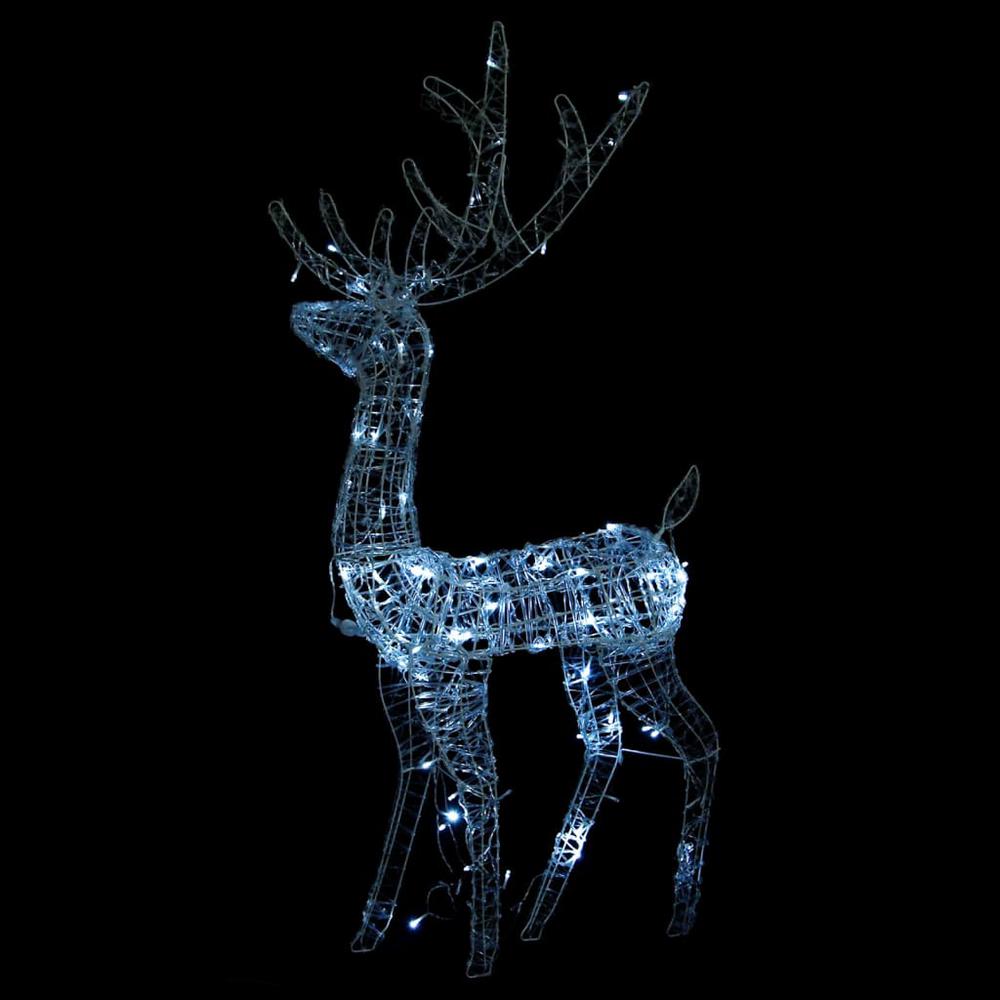 vidaXL Acrylic Reindeer Christmas Decorations 2 pcs 47.2" Cold White. Picture 7