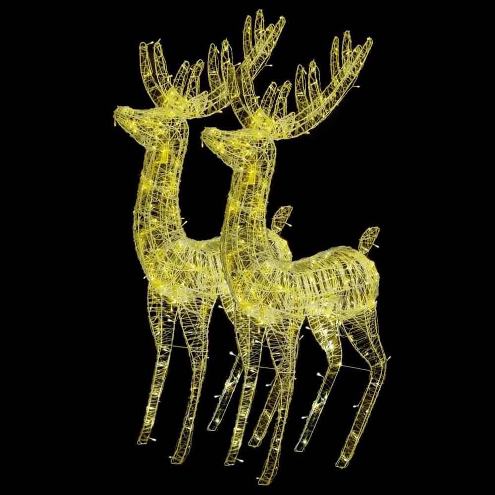 XXL Acrylic Christmas Reindeers 250 LED 2 pcs 70.9" Warm White. Picture 1