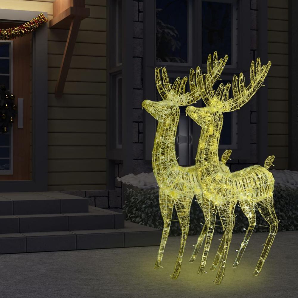 XXL Acrylic Christmas Reindeers 250 LED 2 pcs 70.9" Warm White. Picture 5
