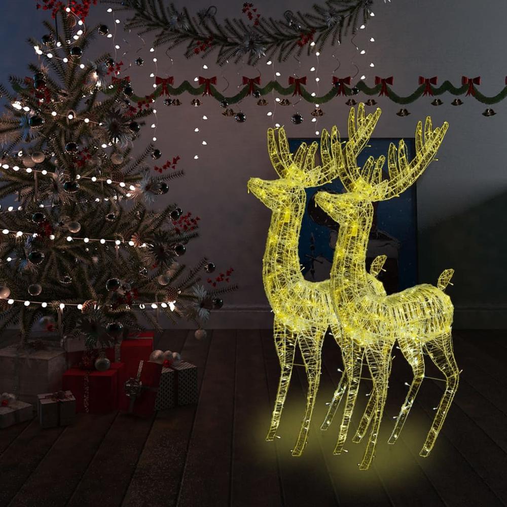 XXL Acrylic Christmas Reindeers 250 LED 2 pcs 70.9" Warm White. Picture 8