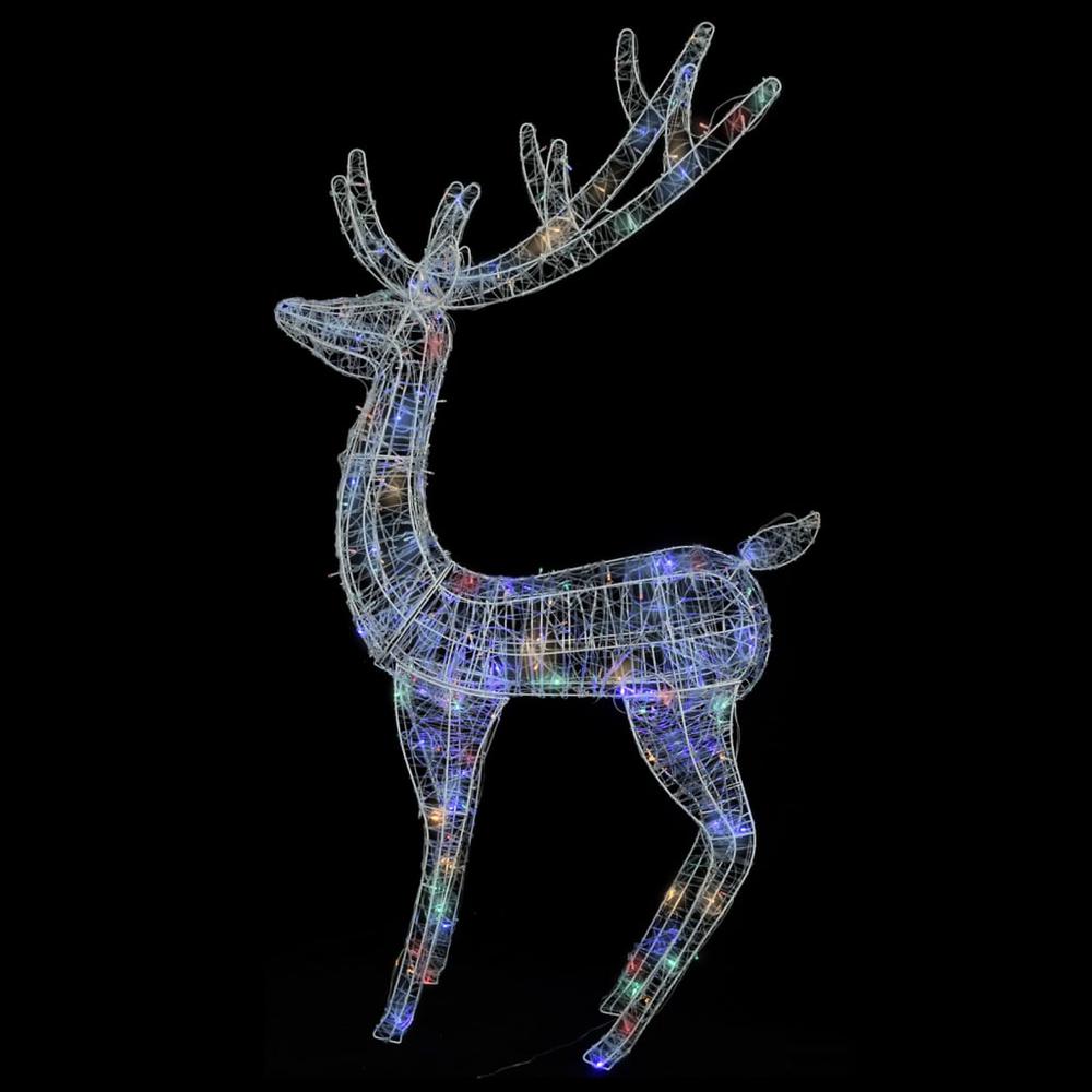 vidaXL XXL Acrylic Christmas Reindeers 250 LED 2 pcs 70.9" Multicolor. Picture 6