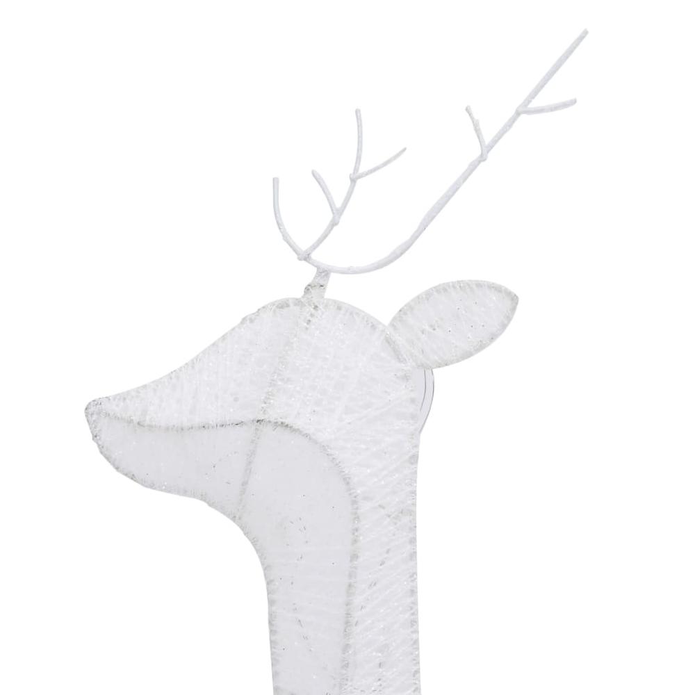 vidaXL Christmas Reindeers 6 pcs White Cold White Mesh. Picture 8