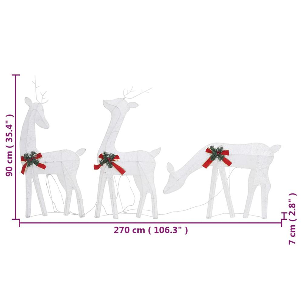 vidaXL Christmas Reindeers 6 pcs White Cold White Mesh. Picture 10