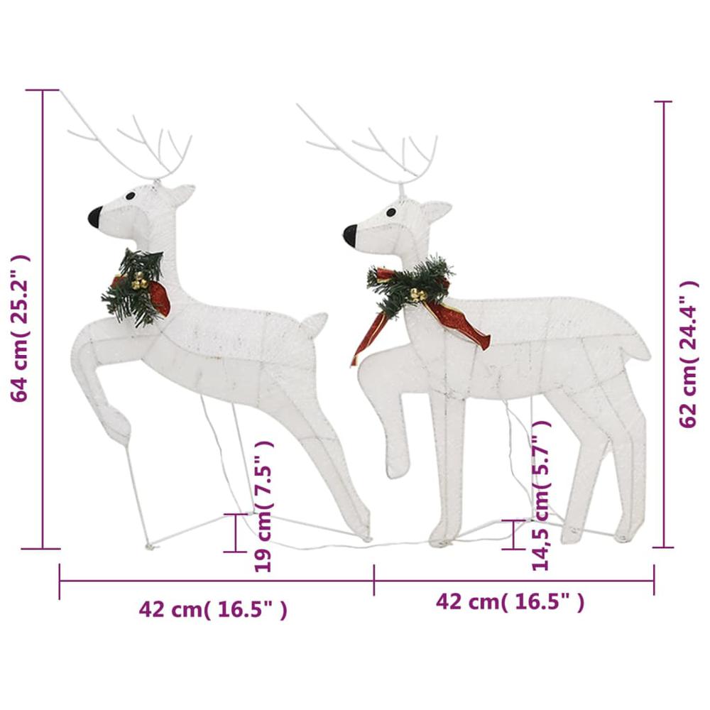 vidaXL Christmas Reindeers 6 pcs White 120 LEDs. Picture 9