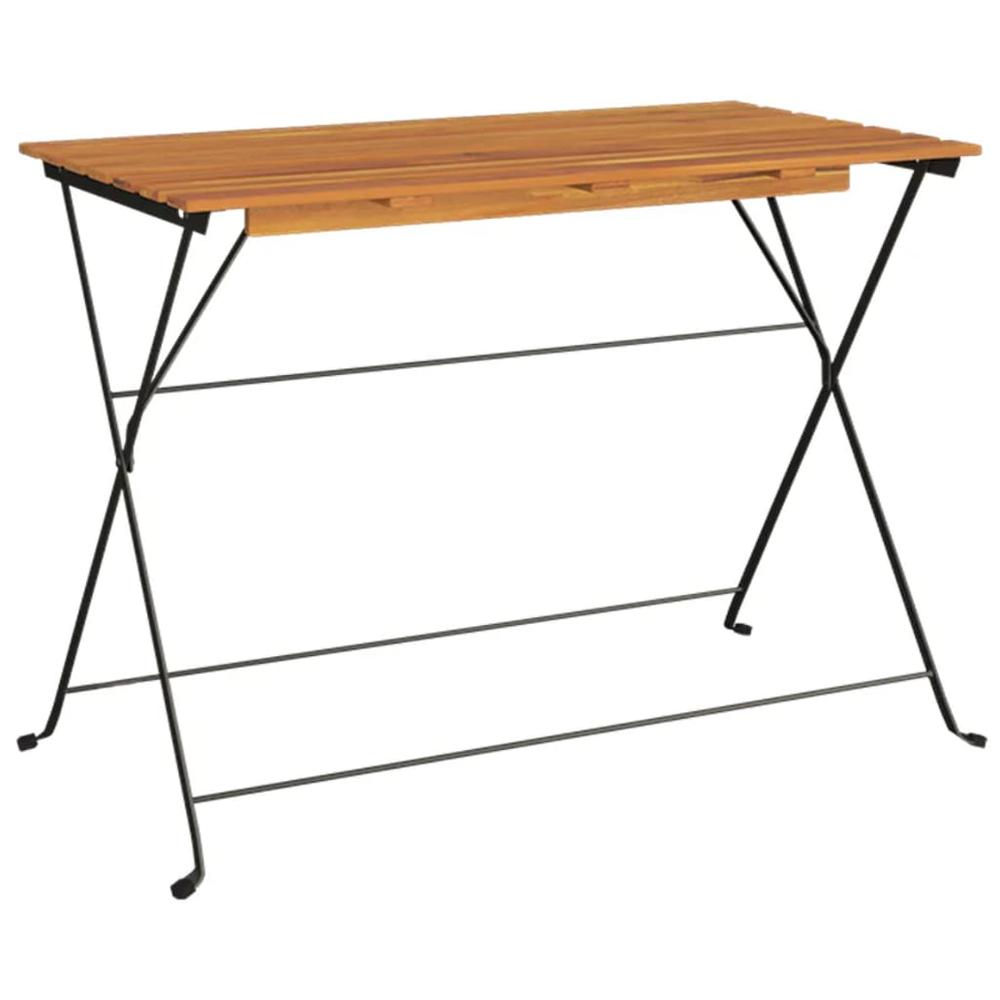 Folding Bistro Table 39.4"x21.3"x28" Solid Wood Acacia and Steel. Picture 1