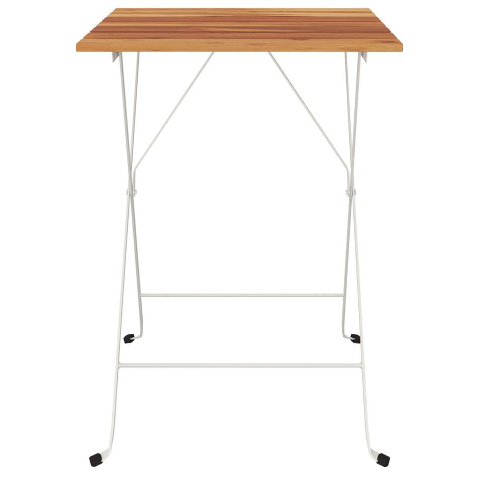 Folding Bistro Table 21.7"x21.3"x28" Solid Wood Acacia and Steel. Picture 2