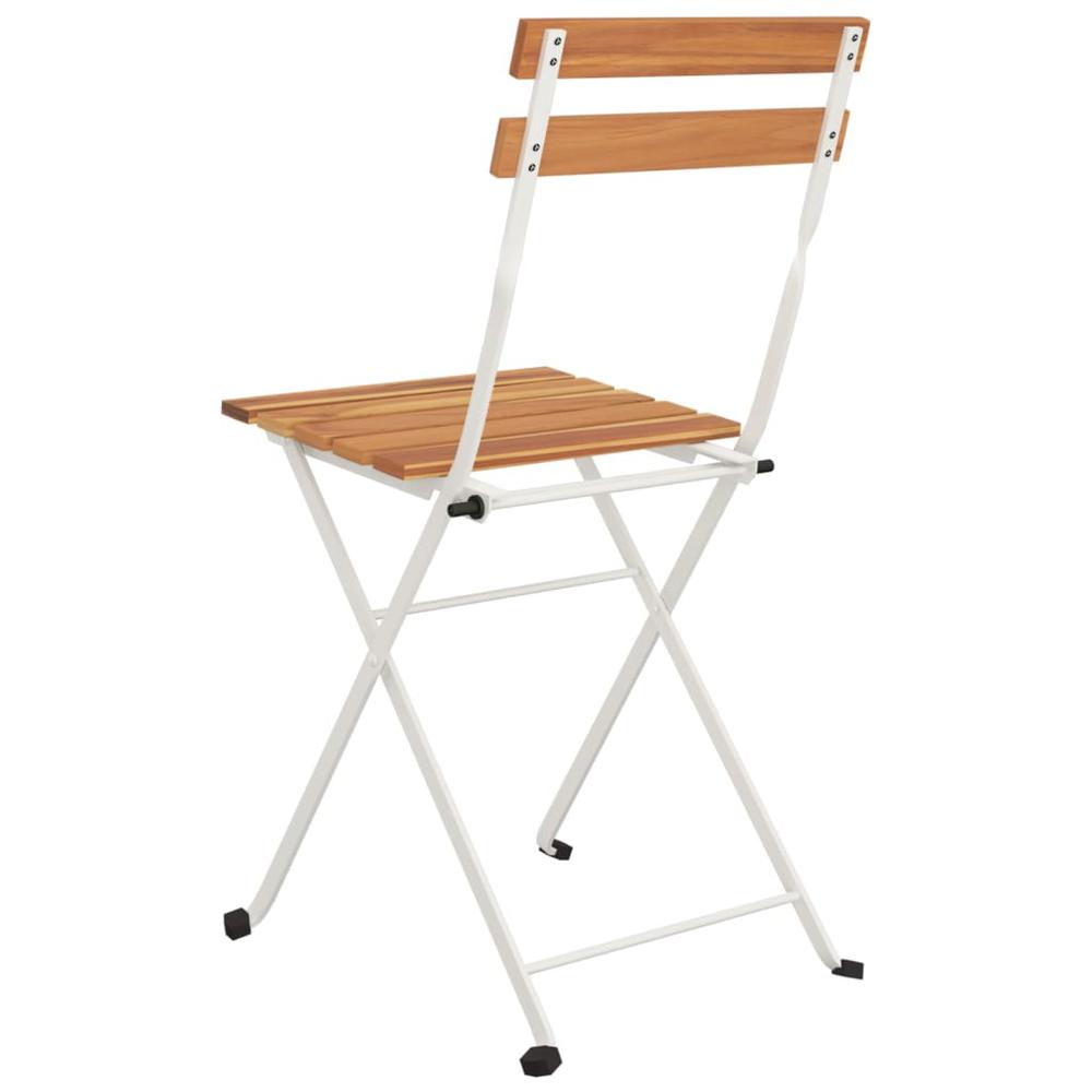 Folding Bistro Chairs 4 pcs Solid Wood Acacia and Steel. Picture 5
