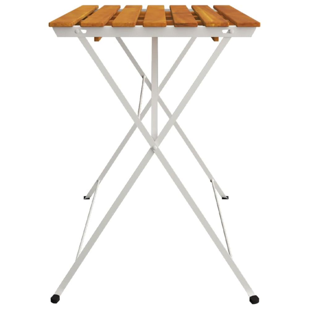Folding Bistro Table 39.4"x21.3"x28" Solid Wood Acacia and Steel. Picture 3