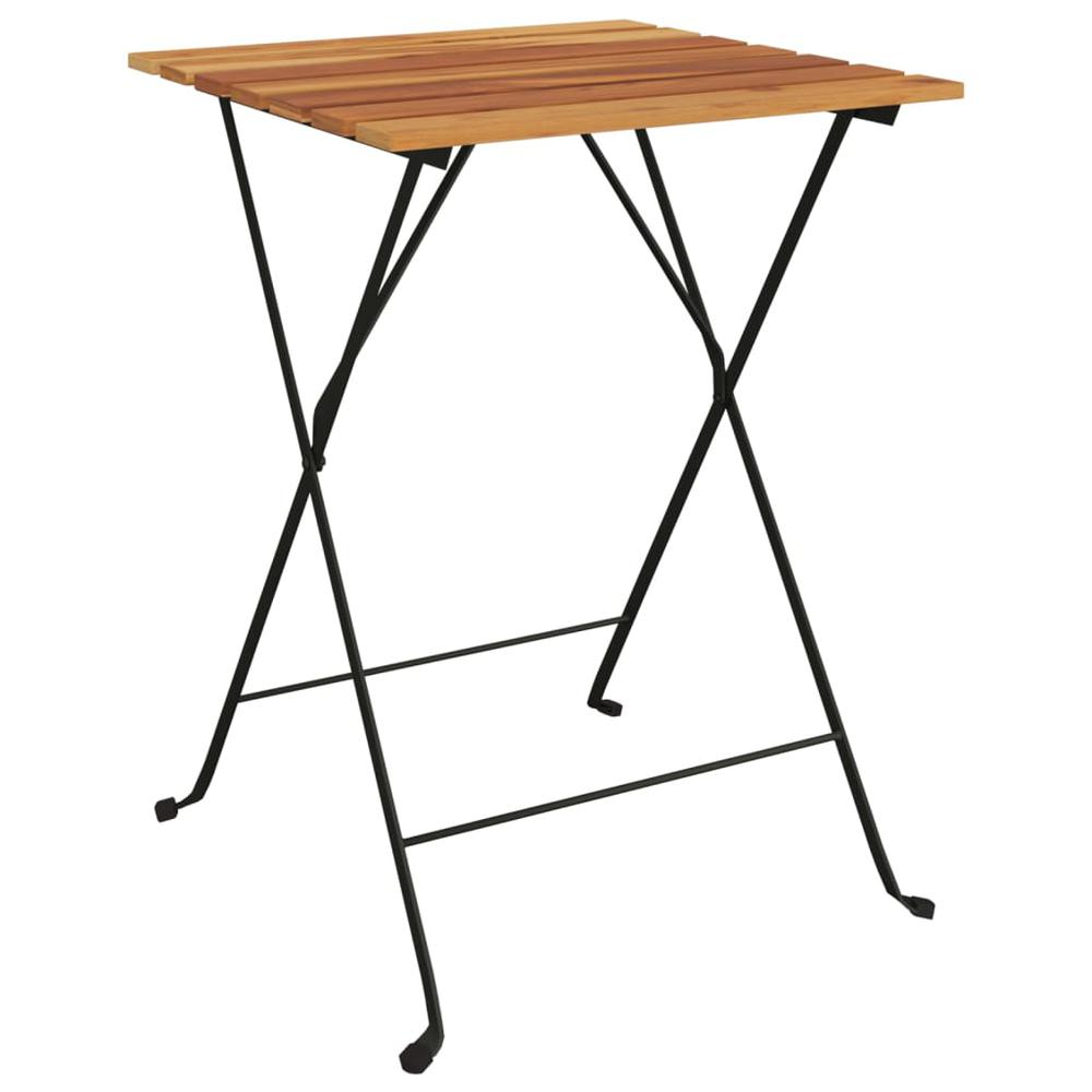 Folding Bistro Table 21.7"x21.3"x28" Solid Wood Teak and Steel. Picture 1