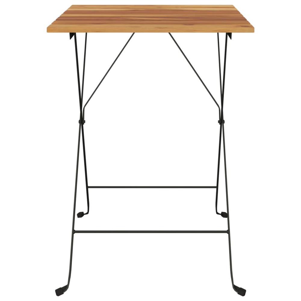 Folding Bistro Table 21.7"x21.3"x28" Solid Wood Teak and Steel. Picture 2