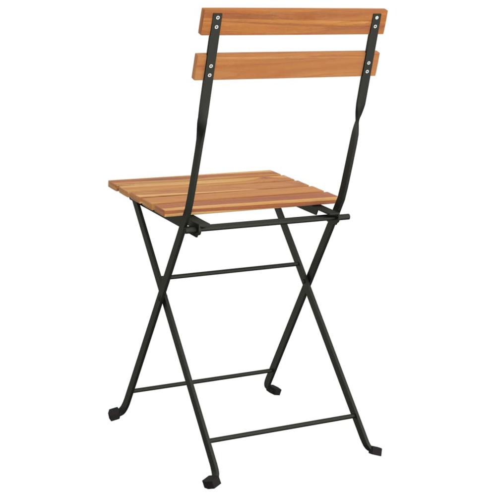 Folding Bistro Chairs 2 pcs Solid Wood Teak and Steel. Picture 5