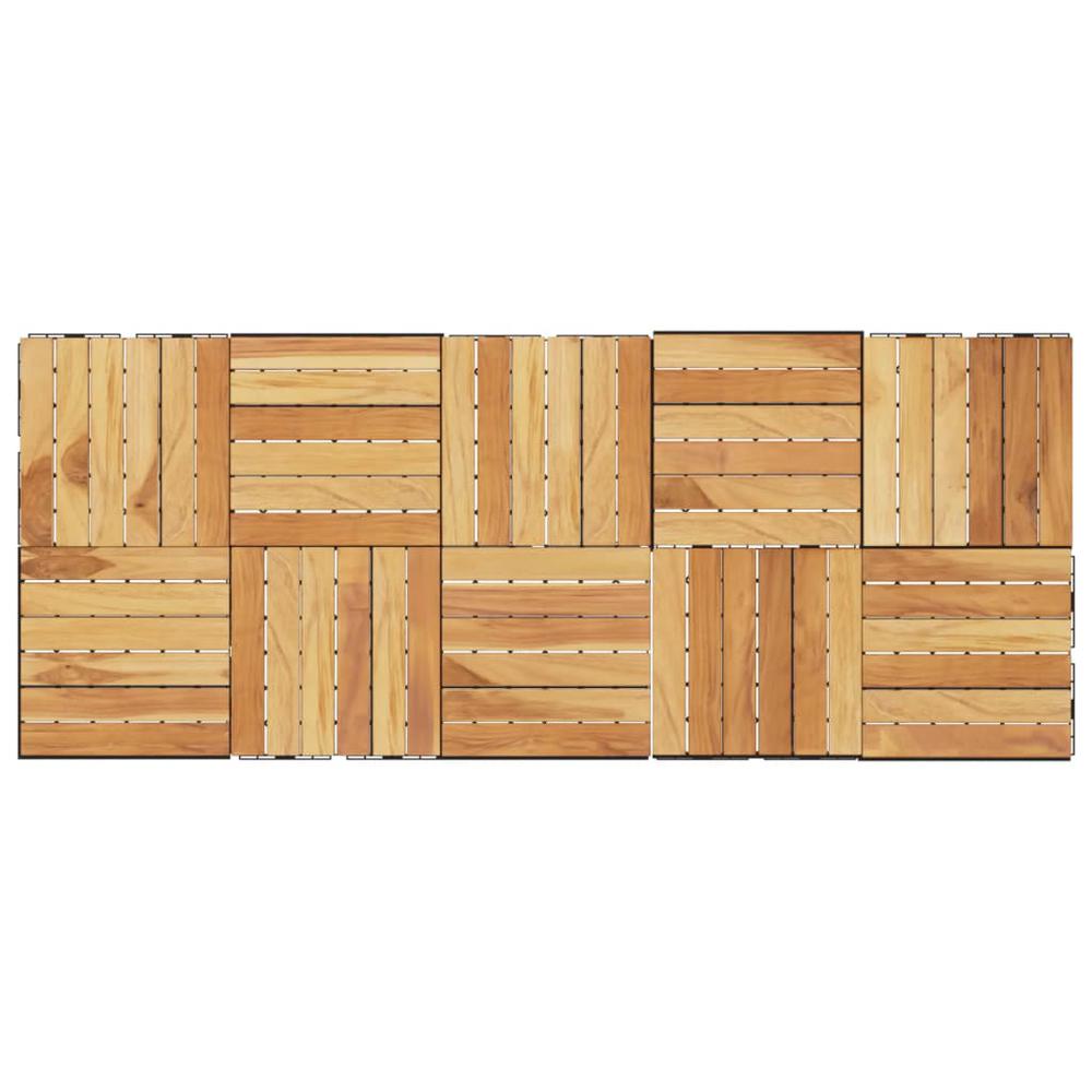 Decking Tiles 10 pcs 11.8"x11.8" Solid Wood Teak Vertical Pattern. Picture 3