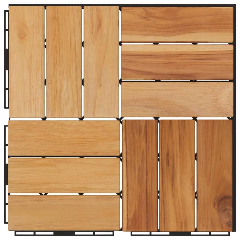 Decking Tiles 10 pcs 11.8"x11.8" Solid Wood Teak. Picture 5