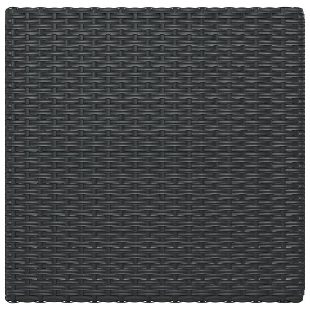 Folding Bistro Table Black 21.7"x21.3"x28" Poly Rattan. Picture 4