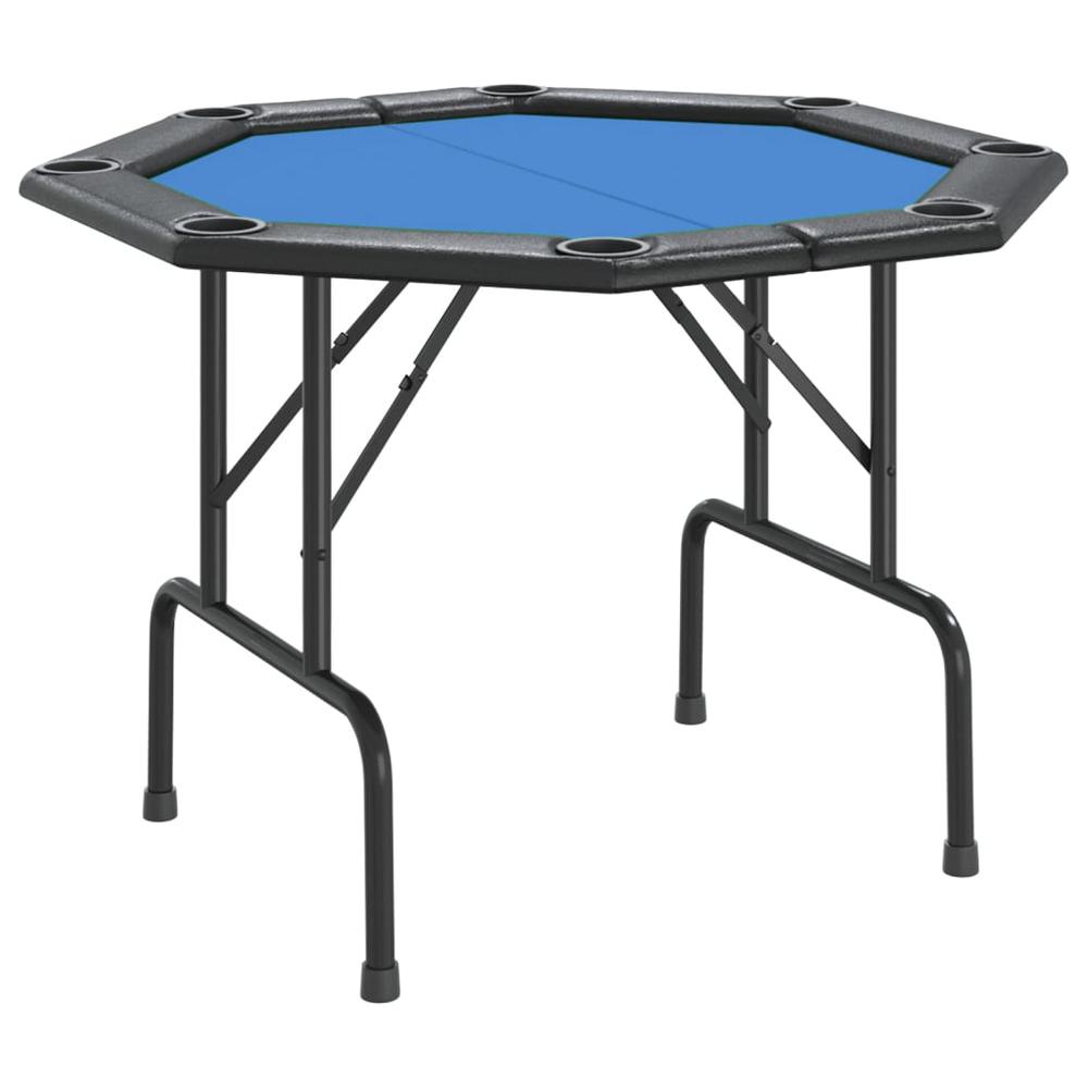 8-Player Folding Poker Table Blue 42.5"x42.5"x29.5". Picture 1