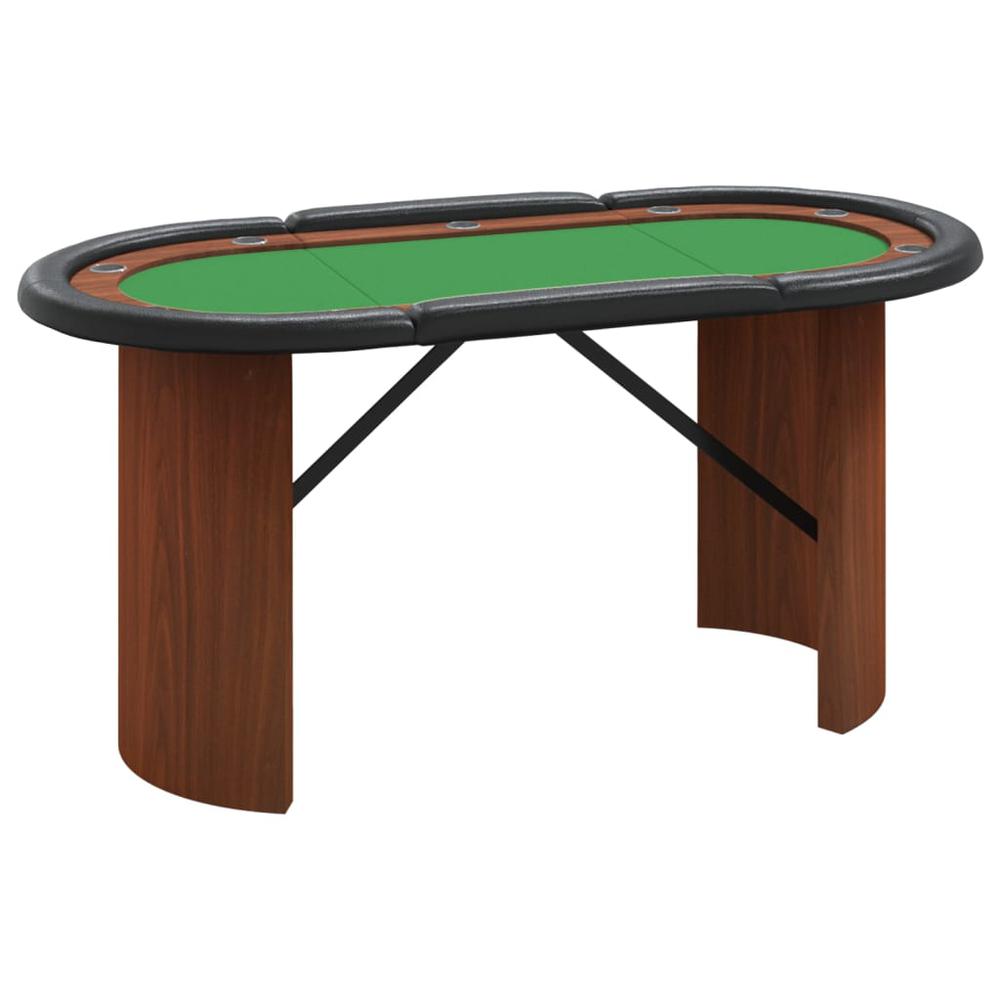 10-Player Poker Table Green 63"x31.5"x29.5". Picture 1