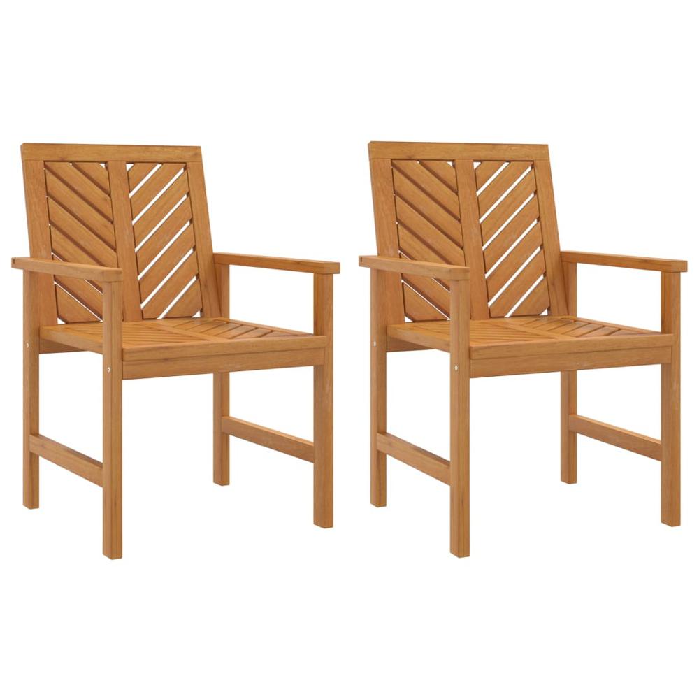 Patio Dining Chairs 2 pcs Solid Wood Acacia. Picture 1