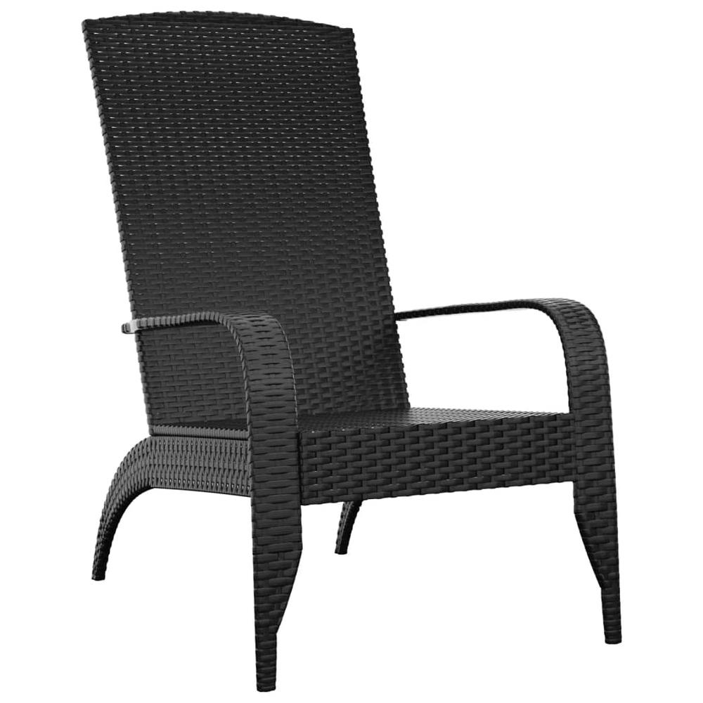 Patio Adirondack Chair Black Poly Rattan. Picture 1