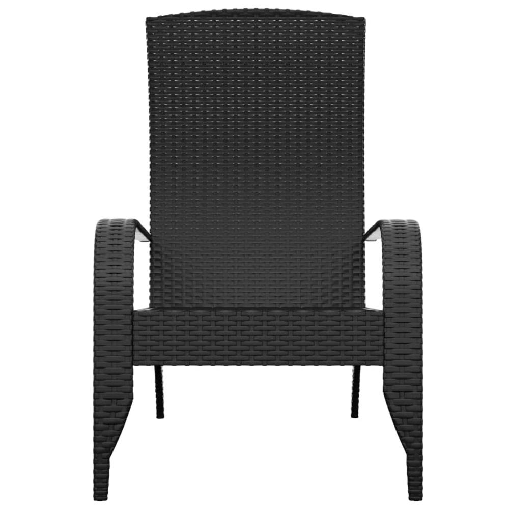 Patio Adirondack Chair Black Poly Rattan. Picture 2