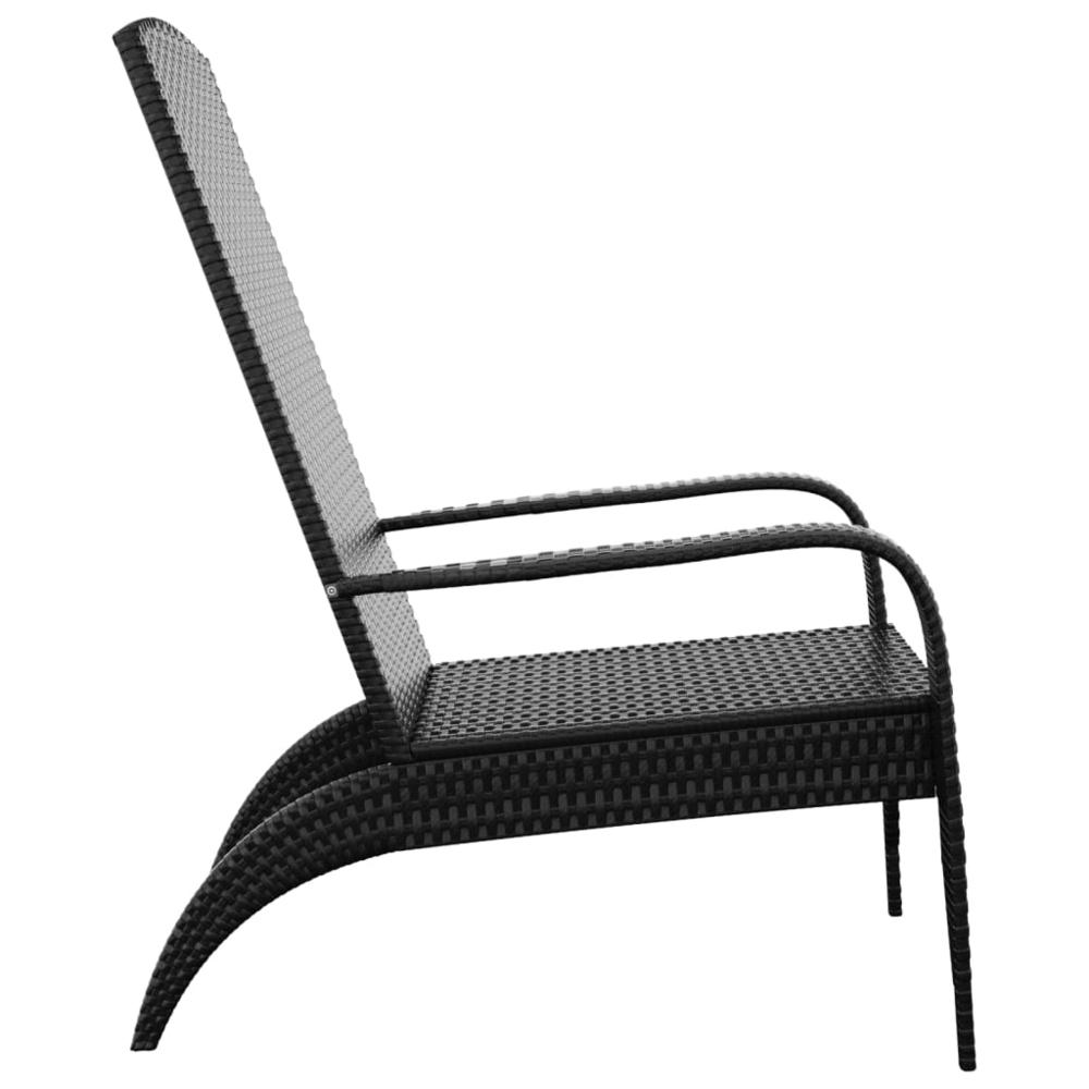 Patio Adirondack Chair Black Poly Rattan. Picture 3