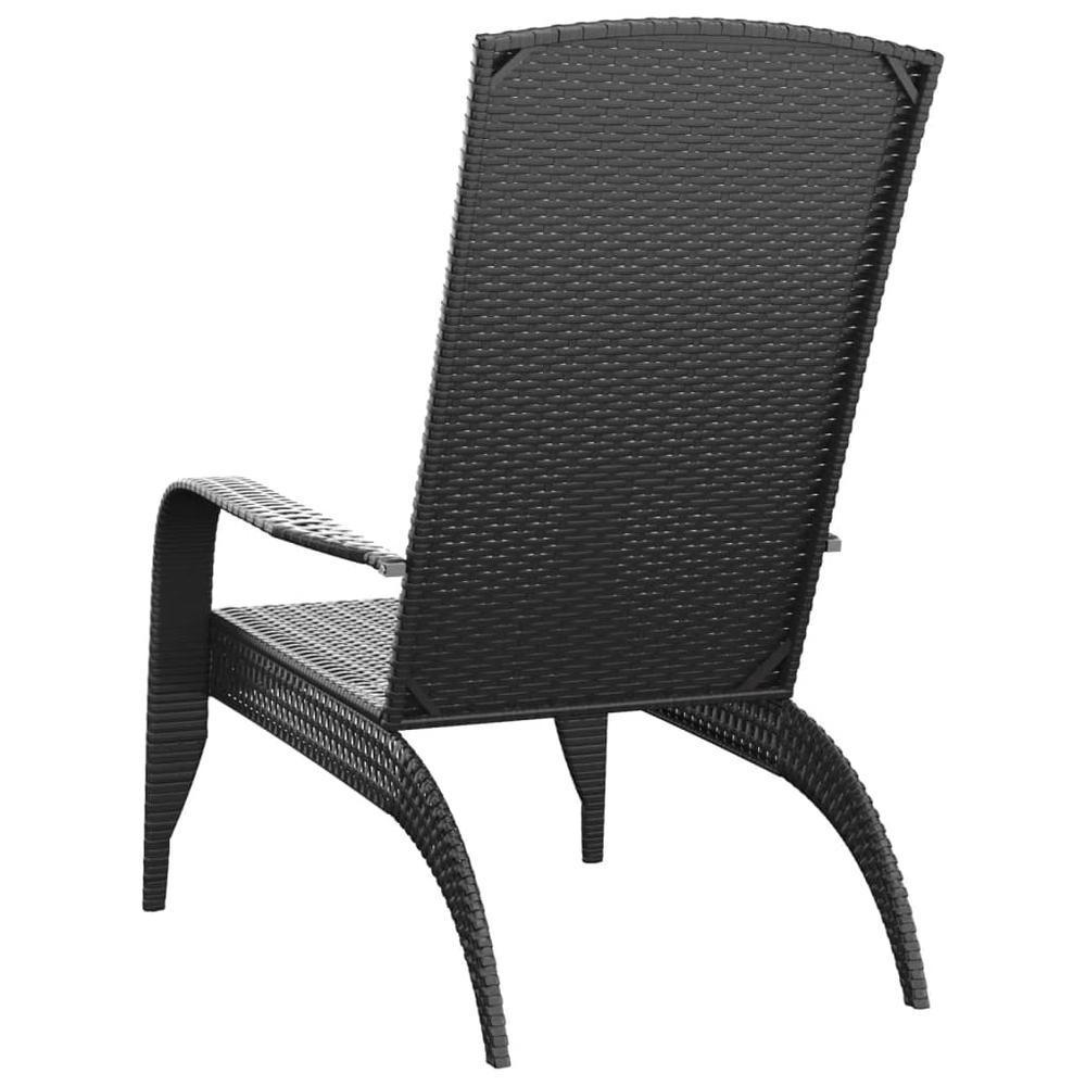 Patio Adirondack Chair Black Poly Rattan. Picture 4