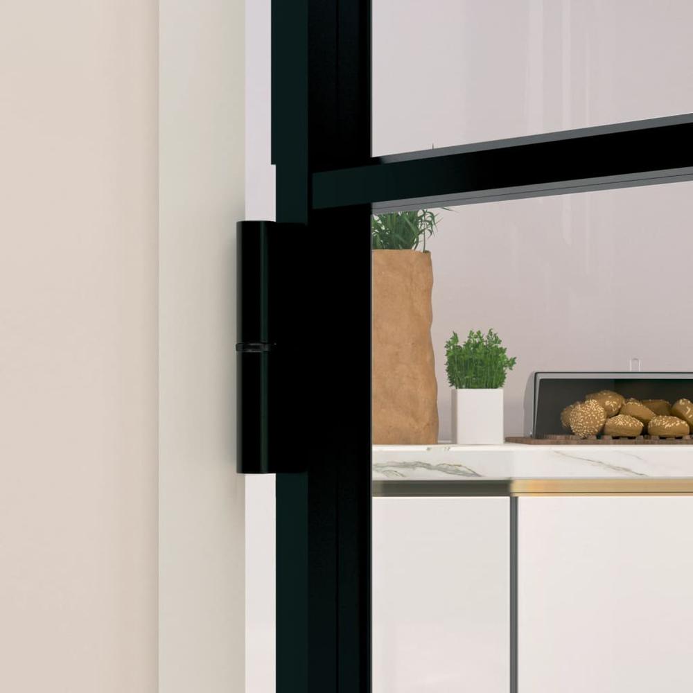 Interior Door Black 36.6"x79.3" Tempered Glass&Aluminum Slim. Picture 5