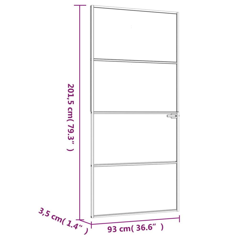 Interior Door Black 36.6"x79.3" Tempered Glass&Aluminum Slim. Picture 7