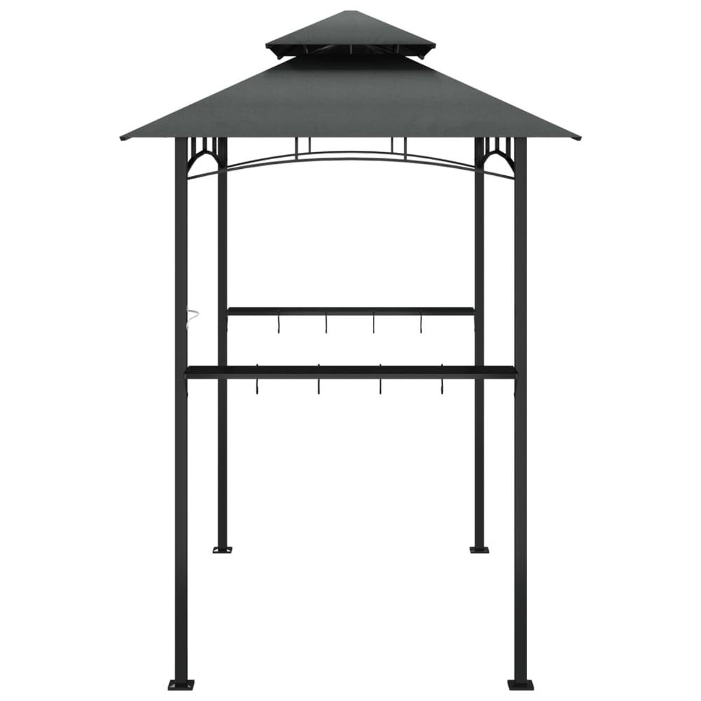 BBQ Gazebo with Side Shelves Anthracite 94.5"x59.1"x95.7" Steel. Picture 3
