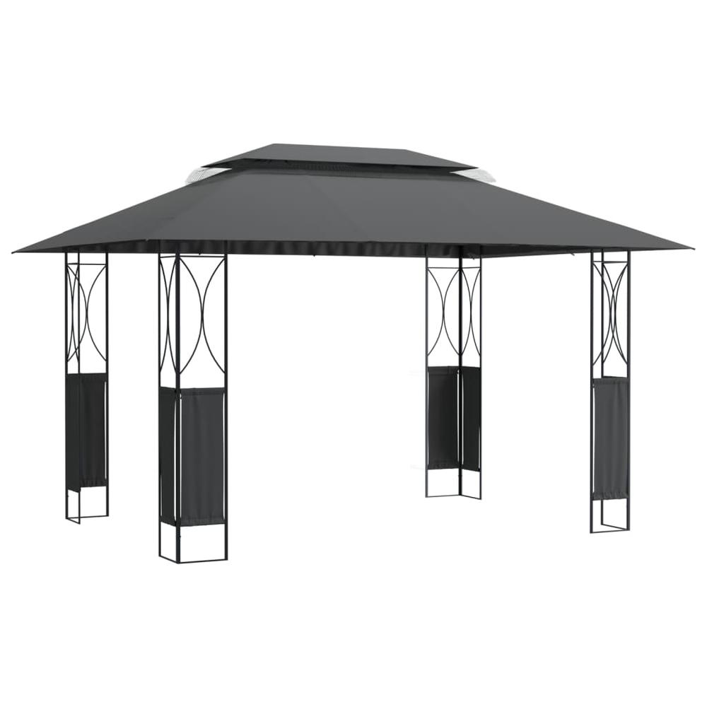 Gazebo with Roof Anthracite 157.5"x118.1"x106.3" Steel. Picture 1