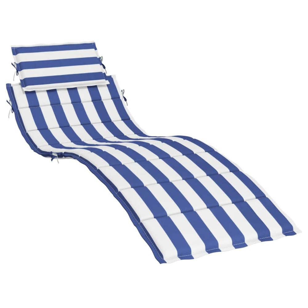 Sun Lounger Cushion Blue&White Stripe Oxford Fabric. Picture 1