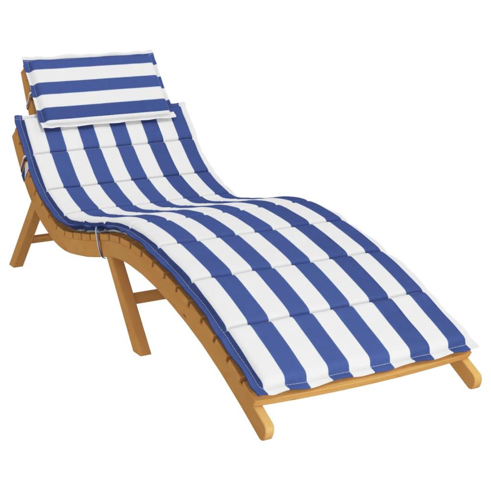 Sun Lounger Cushion Blue&White Stripe Oxford Fabric. Picture 2