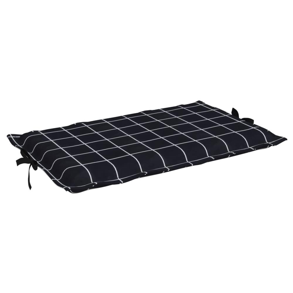 Sun Lounger Cushion Black Check Pattern Oxford Fabric. Picture 4