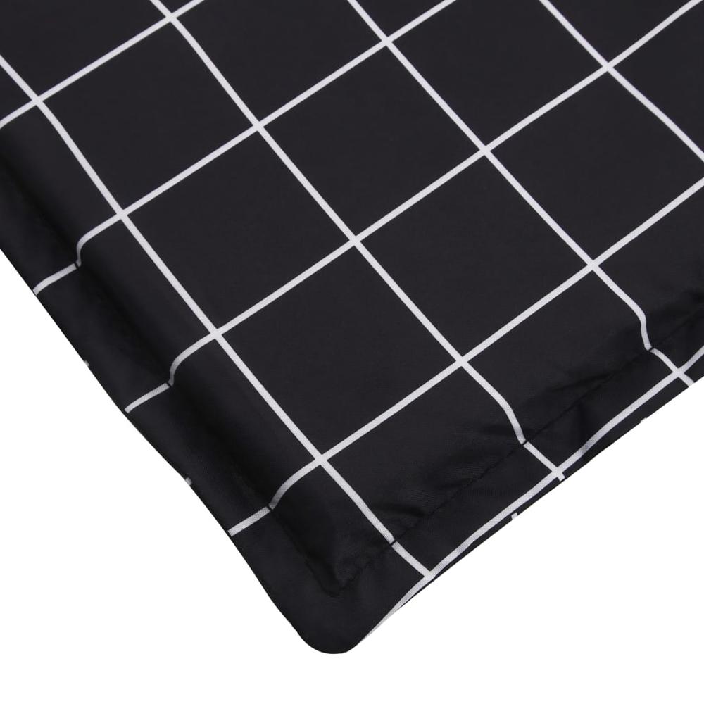 Sun Lounger Cushion Black Check Pattern Oxford Fabric. Picture 6