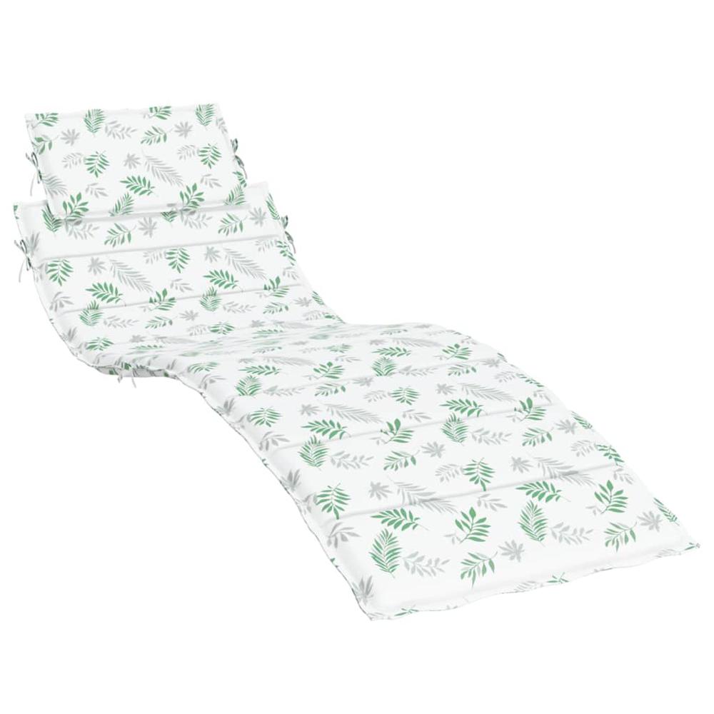 Sun Lounger Cushion Leaf Pattern Oxford Fabric. Picture 1