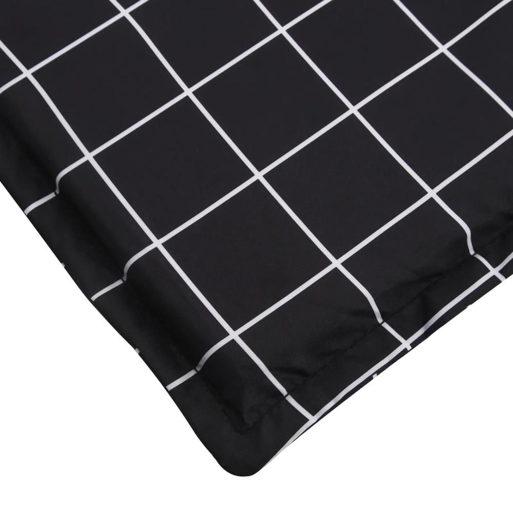 Sun Lounger Cushion Black Check Pattern Oxford Fabric. Picture 5