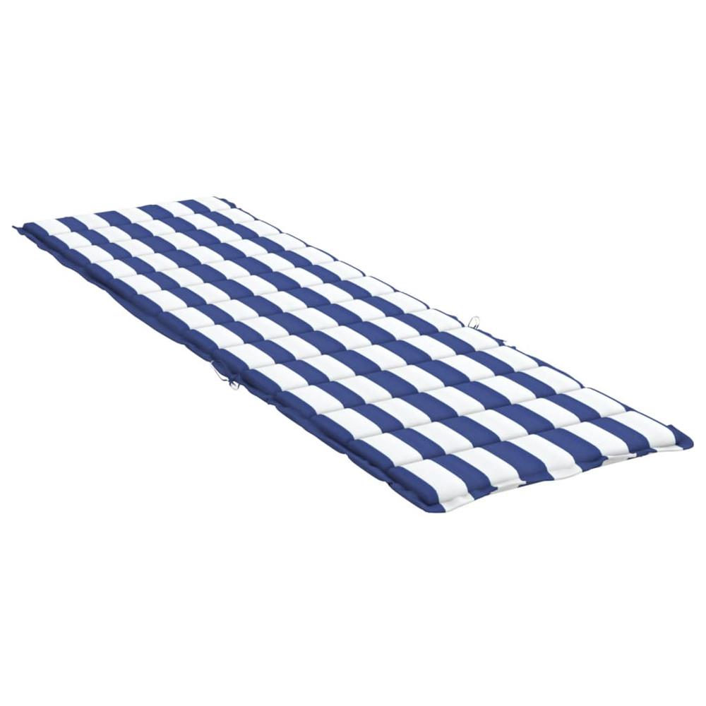 Sun Lounger Cushion Blue&White Stripe Oxford Fabric. Picture 3