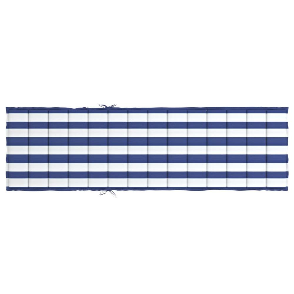 Sun Lounger Cushion Blue&White Stripe Oxford Fabric. Picture 4